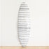 Decorative white ground with black carbon stripe mr. sharpie surfboard by kerri rosenthal