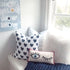 Sweethearts black and white cute square decorative throw pillows by Kerri Rosenthal