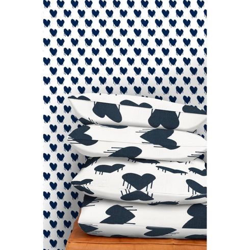 Sweethearts black and white cute square decorative throw pillows by Kerri Rosenthal