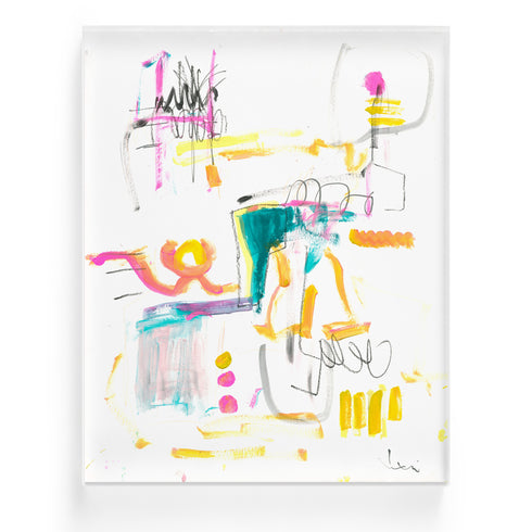 Tea Time 1 colorful art print by Kerri Rosenthal - Unique artwork for living room wall decor