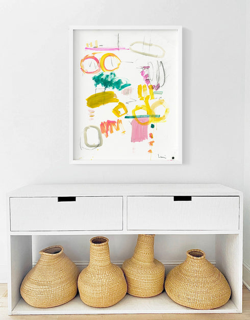 Tea Time 2 colorful art print by Kerri Rosenthal - Unique artwork for living room wall decor