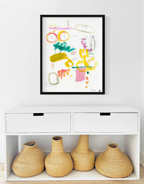 Tea Time 2 colorful art print by Kerri Rosenthal - Unique artwork for living room wall decor