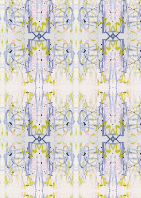 Tell Me Why No. 1 multi cotton and oyster linen fabric - Kerri Rosenthal