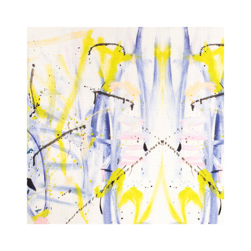 Tell Me Why No. 1 multi cotton and oyster linen fabric - Kerri Rosenthal