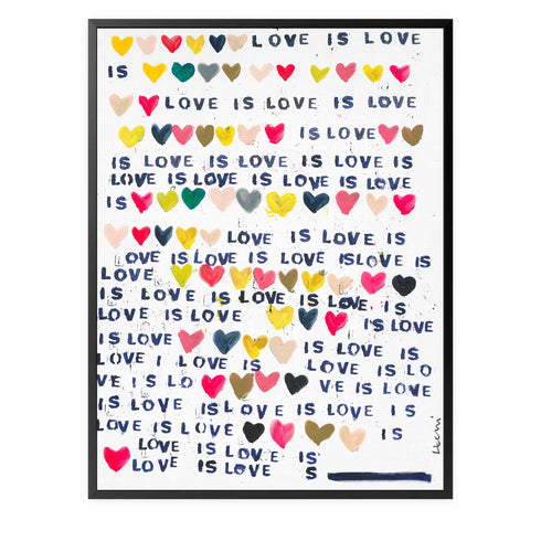 The Meaning Of Love colorful word art print by Kerri Rosenthal - Unique artwork for living room wall decor