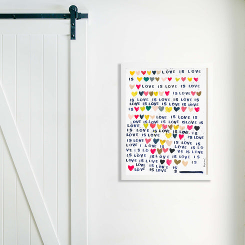 The Meaning Of Love colorful word art print by Kerri Rosenthal - Unique artwork for living room wall decor