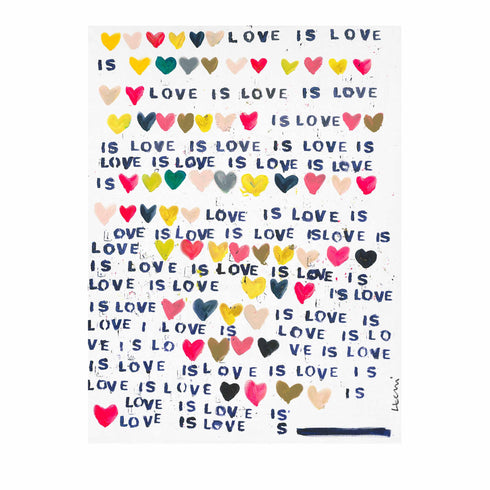 The Meaning Of Love colorful word art print by Kerri Rosenthal - Unique artwork for living room wall decor