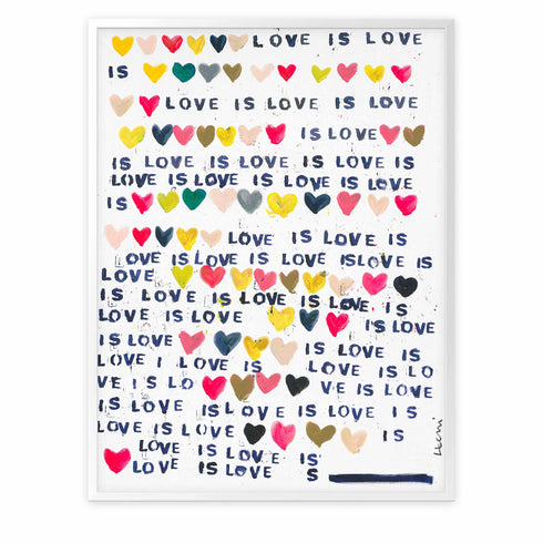 The Meaning Of Love colorful word art print by Kerri Rosenthal - Unique artwork for living room wall decor