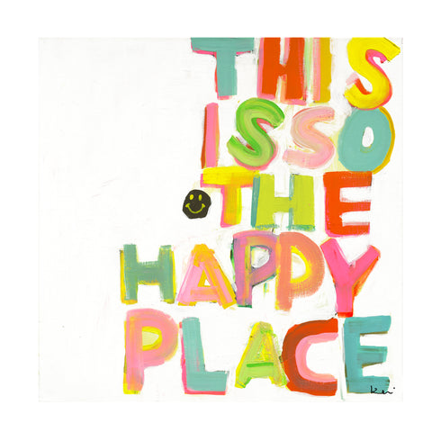 This Is So My Happy Face colorful word art print by Kerri Rosenthal - Unique artwork for living room wall decor