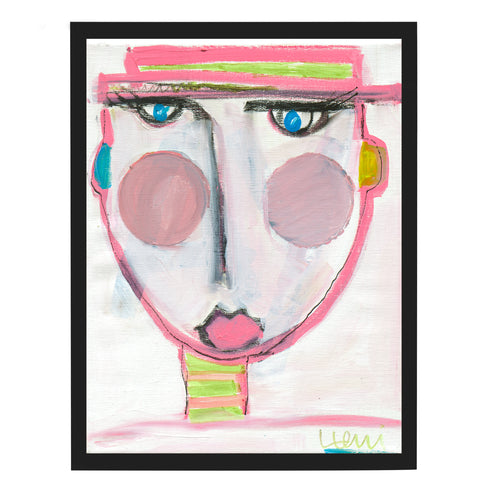 Tiki Cheeky Art Print - Original artwork for colorful modern home decor by Kerri Rosenthal