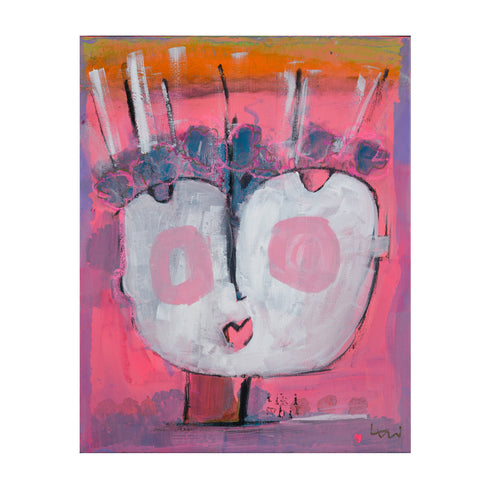 Tiki Whit colorful art print by Kerri Rosenthal - Unique artwork for living room wall decor