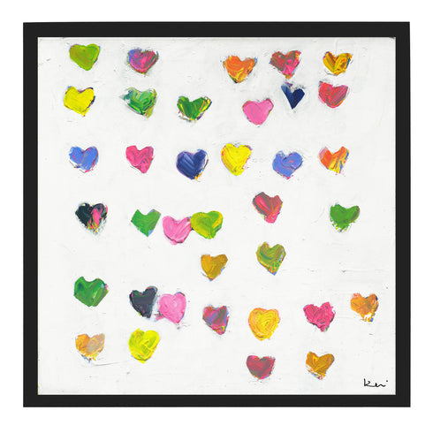 Tiny Drops of Love colorful art print by Kerri Rosenthal - Unique artwork for living room wall decor