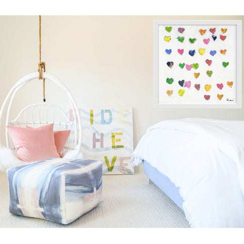 Tiny Drops of Love colorful art print by Kerri Rosenthal - Unique artwork for living room, bedroom wall decor