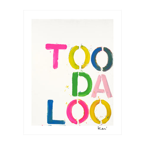 TOO DA LOO Mini Colorful Art Print - Modern decor wall art sets by Kerri Rosenthal