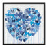 Too True To Be Blue Drippy Heart indigo blue word art print by Kerri Rosenthal - Unique artwork for living room wall decor