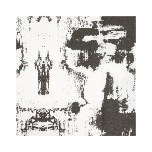 Top Down Carbon black white cotton and oyster linen fabric - Kerri Rosenthal