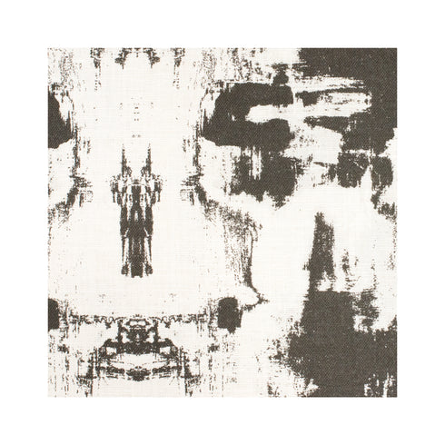 Top Down Carbon black white cotton and oyster linen fabric - Kerri Rosenthal