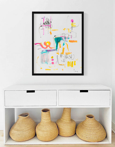 Tea Time 1 colorful art print by Kerri Rosenthal - Unique artwork for living room wall decor