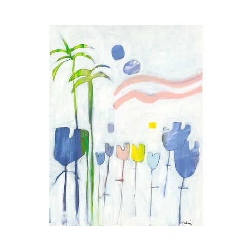 The Isle of Tulips 1 colorful art print by Kerri Rosenthal - Unique artwork for living room wall decor