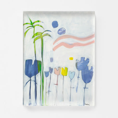 The Isle of Tulips 1 colorful art print by Kerri Rosenthal - Unique artwork for living room wall decor