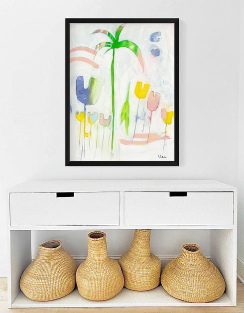 The Isle of Tulips 2 colorful art print by Kerri Rosenthal - Unique artwork for living room wall decor
