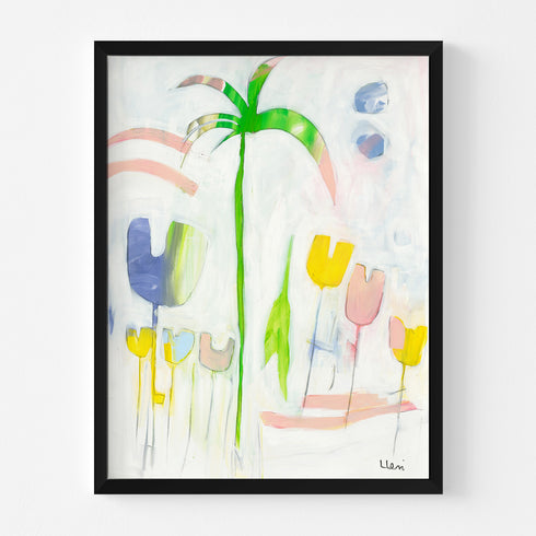 The Isle of Tulips 2 colorful art print by Kerri Rosenthal - Unique artwork for living room wall decor