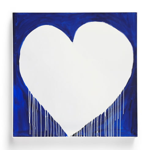 The Marvelous Madness Of Love blue white art print by Kerri Rosenthal - Unique artwork for living room wall decor