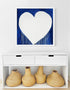 The Marvelous Madness Of Love blue white art print by Kerri Rosenthal - Unique artwork for living room wall decor