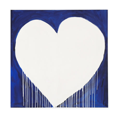 The Marvelous Madness Of Love blue white art print by Kerri Rosenthal - Unique artwork for living room wall decor