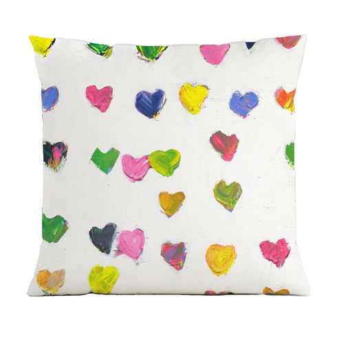 Colorful multi Tiny Drops of Love cute decorative throw pillows by Kerri Rosenthal