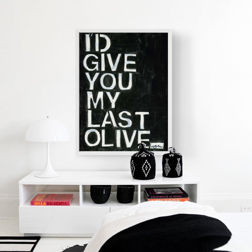 Tokens Of Affection black white art print wall word art framed artwork by Kerri Rosenthal - Unique artwork for living room wall decor