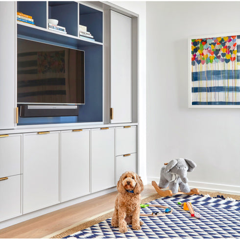 United States of love flag art print with white frame original modern contemporary wall art by Kerri Rosenthal