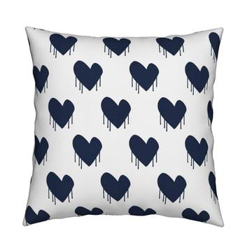 Sweethearts Indigo blue white cotton and oyster linen fabric - Kerri Rosenthal