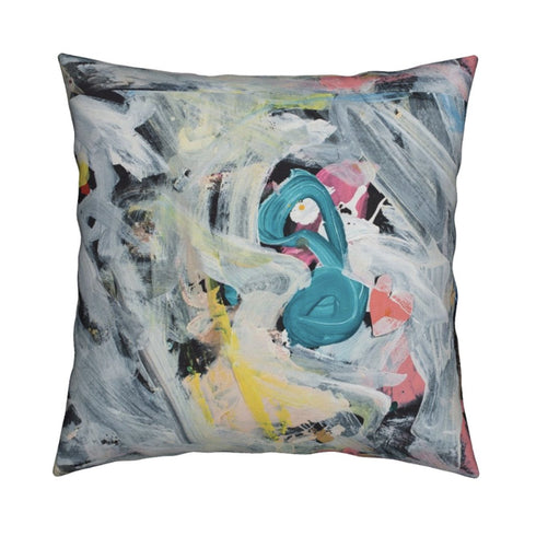 Apres La Fete colorful multi oyster linen pillow - Kerri Rosenthal
