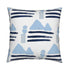 Sail Away Indigo blue stripe cotton and oyster linen fabric - Kerri Rosenthal