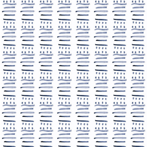 High quality designer white & blue indigo dots and stripes 14 Layers Wallpaper by Kerri Rosenthal