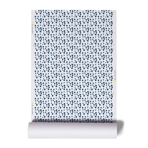 Simple B Is For Blueberry blue Indigo Wallpaper by Kerri Rosenthal - designer wall paper