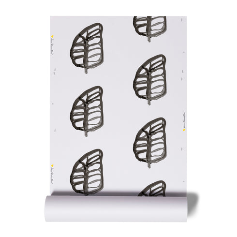 High quality White ground with black carbon mayflower wallpaper by Kerri Rosenthal - designer wall paper