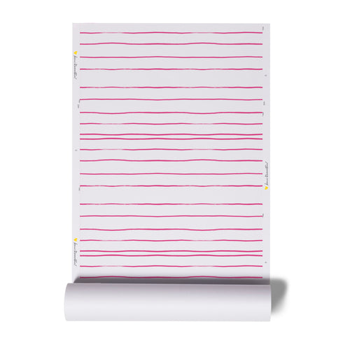 High quality white ground with pop pink stripe mr. sharpie wallpaper by kerri rosenthal - designer wall paper