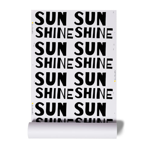 High quality White ground with black sunshine carbon wallpaper by kerri rosenthal - designer wall paper