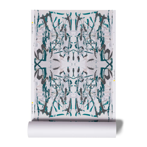 High quality White ground with green brown tell me why Lla mer wallpaper by Kerri Rosenthal - designer wall paper