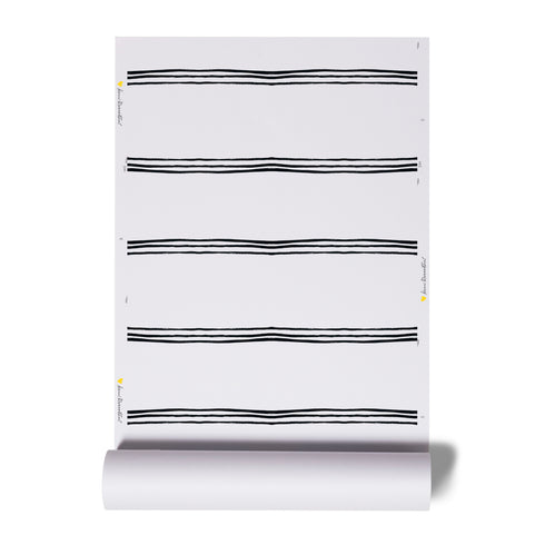 Three is Company Carbon Wallpaper black & white stripe wall paper - designer home by Kerri Rosenthal
