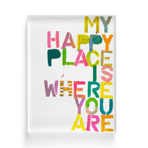Wherever You Are colorful word art print by Kerri Rosenthal - Unique artwork for living room wall decor