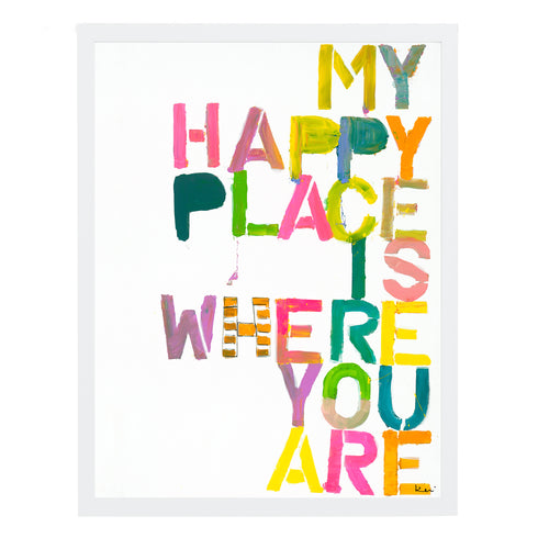 Wherever You Are colorful word art print by Kerri Rosenthal - Unique artwork for living room wall decor
