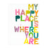 Wherever You Are colorful word art print by Kerri Rosenthal - Unique artwork for living room wall decor