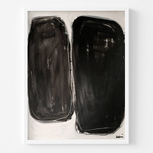 What Did One Coffee Bean Say To The Other black art print by Kerri Rosenthal - Unique artwork for living room wall decor