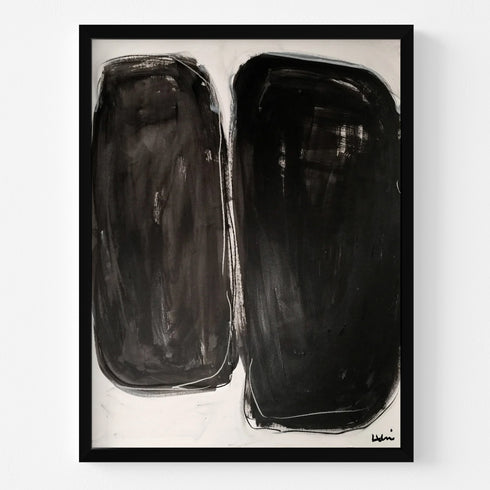 What Did One Coffee Bean Say To The Other black art print by Kerri Rosenthal - Unique artwork for living room wall decor