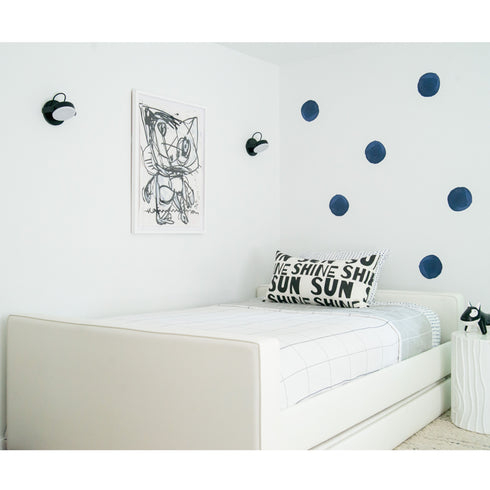 White ground with black carbon Sunshine cute rectangular lumbar decorative throw pillows by Kerri Rosenthal