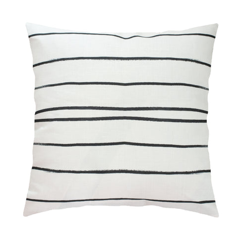 White ground with black carbon stripe Mr. Sharpie cute square decorative throw pillows by Kerri Rosenthal