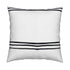 White ground with black carbon stripe square decorative throw pillows by Kerri Rosenthal